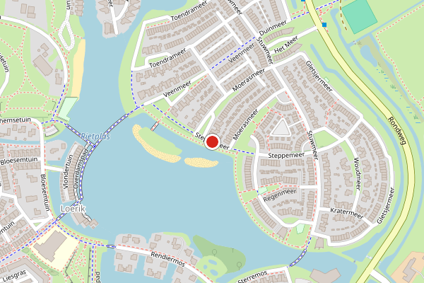 Brandweer-melding op Steppemeer, Houten op 20 juni, kaart-overzicht