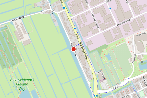Brandweer-melding op Kerkwetering, Oudewater op 21 juni, kaart-overzicht
