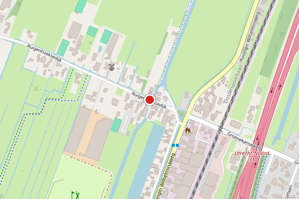 Brandweer-melding op Ruigenhoeksedijk, Groenekan op 21 juni, kaart-overzicht