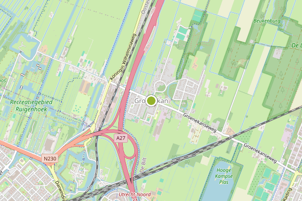 Ambulance-melding op Groenekan op 21 juni, kaart-overzicht