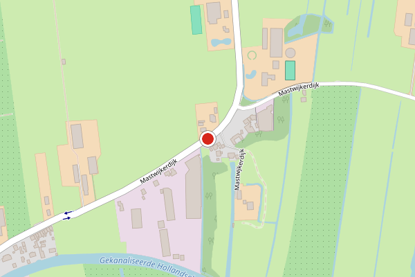 Brandweer-melding op Mastwijkerdijk, Montfoort op 22 juni, kaart-overzicht