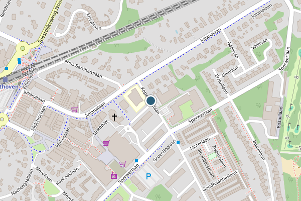 Politie-melding op Koperwieklaan, Bilthoven op 22 juni, kaart-overzicht