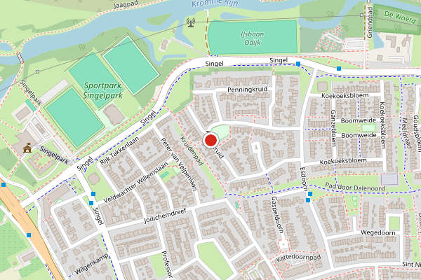 Brandweer-melding op Fluitekruid, Odijk op 23 juni, kaart-overzicht
