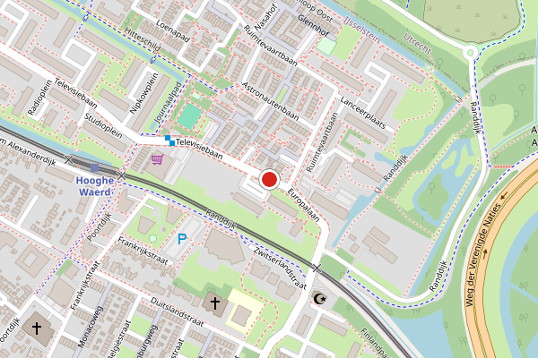 Brandweer-melding op Televisiebaan, IJsselstein op 23 juni, kaart-overzicht