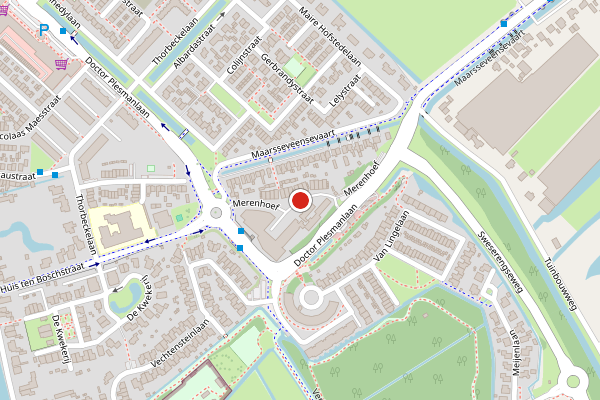 Brandweer-melding op Merenhoef, Maarssen op 23 juni, kaart-overzicht
