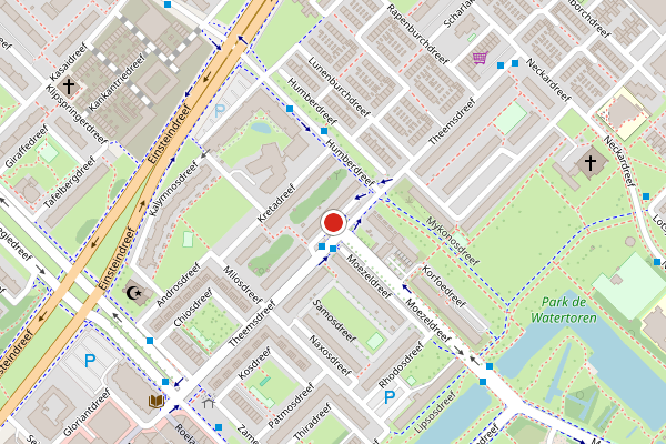 Brandweer-melding op Theemsdreef, Utrecht op 23 juni, kaart-overzicht