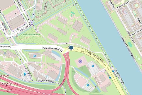 Politie-melding op Papendorpseweg, Utrecht op 24 juni, kaart-overzicht