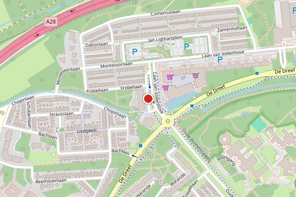 Brandweer-melding op Laan van Vollenhove, Zeist op 24 juni, kaart-overzicht