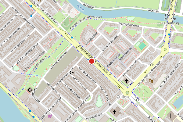 Brandweer-melding op Burgemeester Norbruislaan, Utrecht op 24 juni, kaart-overzicht