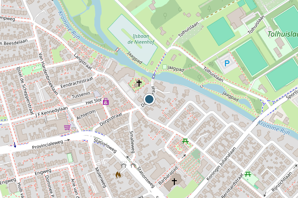 Politie-melding op Dorpsstraat, Bunnik op 25 juni, kaart-overzicht