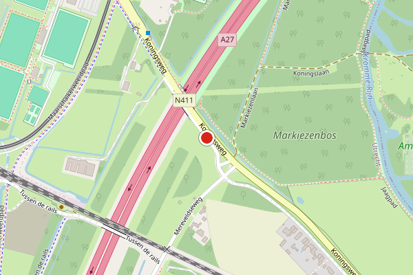 Brandweer-melding op Koningsweg, Utrecht op 26 juni, kaart-overzicht