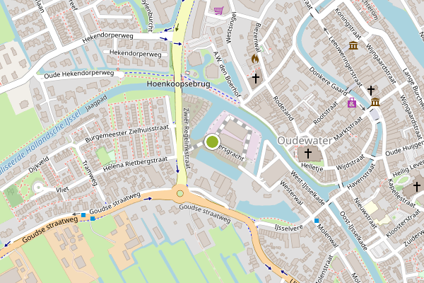 Ambulance-melding op Blekersgracht, Oudewater op 26 juni, kaart-overzicht