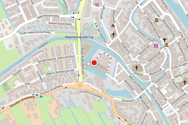 Brandweer-melding op Blekersgracht, Oudewater op 26 juni, kaart-overzicht