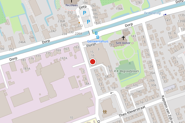 Brandweer-melding op Oranje-Nassaustraat, Benschop op 27 juni, kaart-overzicht