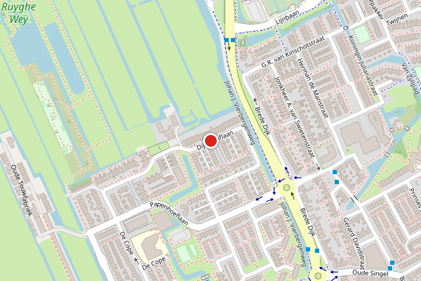 Brandweer-melding op Dijkgraaflaan, Oudewater op 26 juni, kaart-overzicht