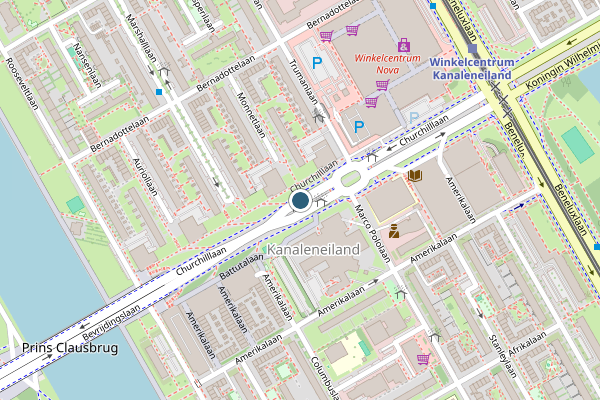 Politie-melding op Churchilllaan, Utrecht op 27 juni, kaart-overzicht