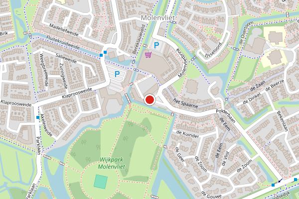Brandweer-melding op Molenvlietbrink, Woerden op 26 juni, kaart-overzicht