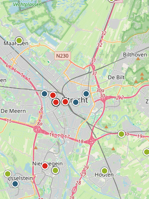 Kaart laatste meldingen P2000 Utrecht
